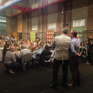 SFA director, John T. Edge, addresses the symposium dinner guests alongside head chef, Robert Newton