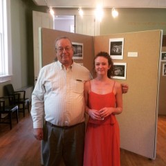 Lauren Holt with David Wharton at the exhibition opening reception.