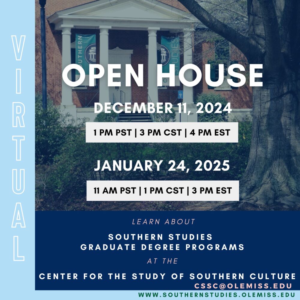 Southern Studies open houses Dec. 11 and Jan. 24