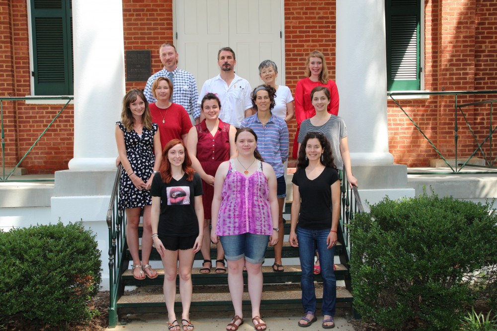 1st row (l-r): Kayla Marion, Katie Gill, Irene Vanriper 2nd row (l-r): Sophie Hay, Brandy Williams, Sarah Holder, Amanda Berrios, Mary Blessey 3rd row (l-r): Bryan Hawks, Chris Colbeck, Yaeko Takada, Amanda Malloy 