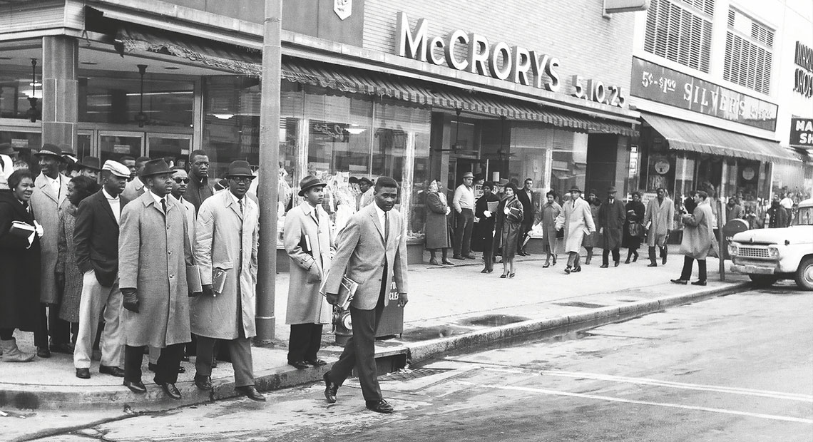 Protesters at McCrory's lunch counter. Main Street. Columbia, SC