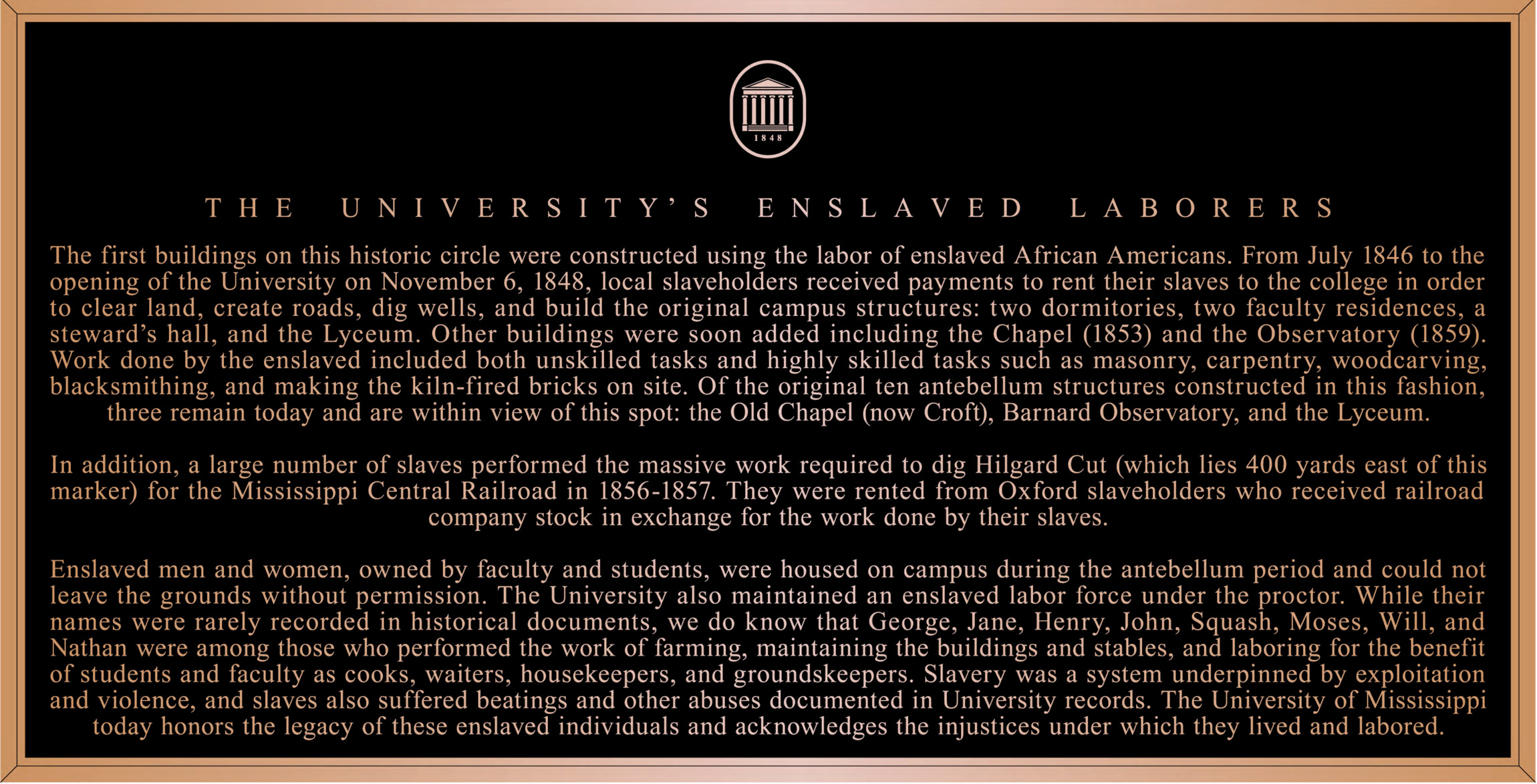 The University’s Enslaved Laborers